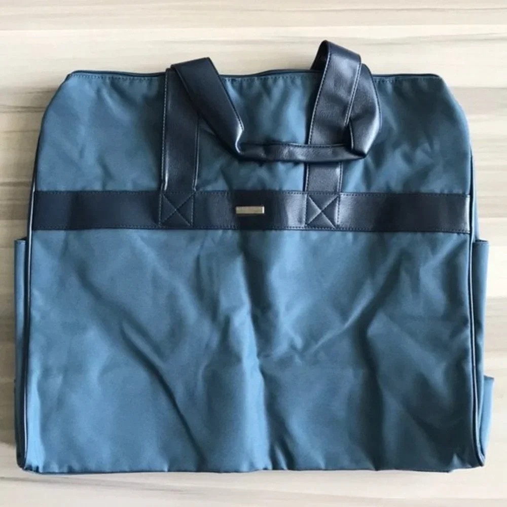 Giorgio Armani Large Weekender Travel Carry On Hand Luggage Duffle Bag Blue